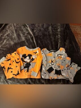 Disney Toddler Halloween Long Sleeve Pj Sets  - Orange with Gray Trim